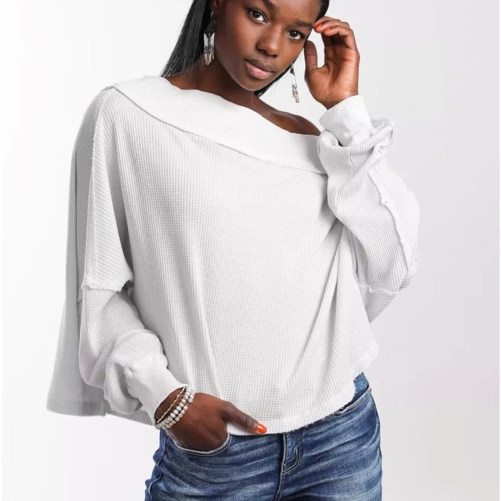 Free People Close To You Waffle Knit Top